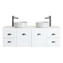 Victoria 1500mm White Wall Hung Double Vanity Unit
